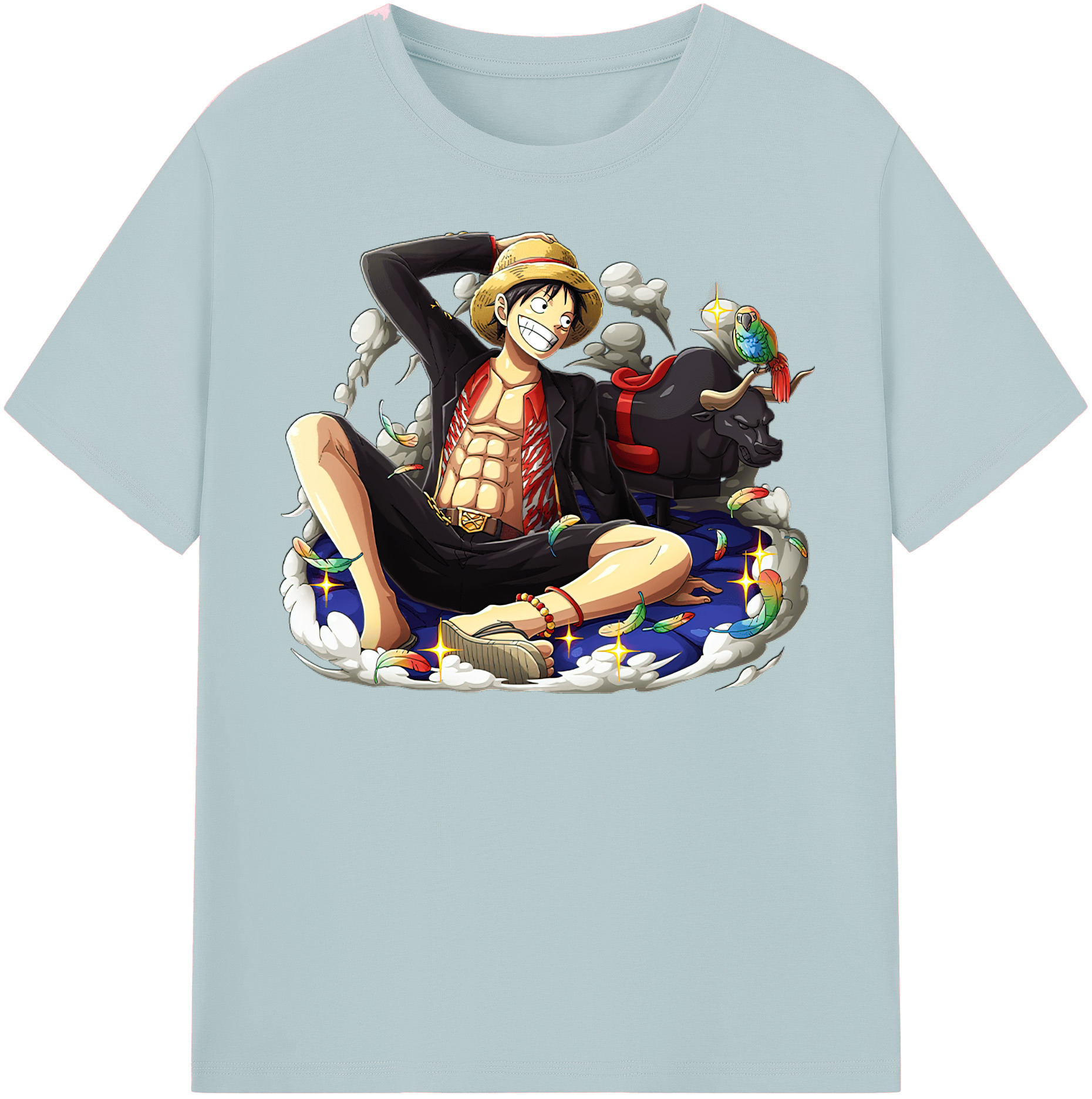 ワンピース モンキー・D・ルフィ ONE PIECE Monkey D. Luffy 綿100％半袖Tシャツ（フロントプリント）